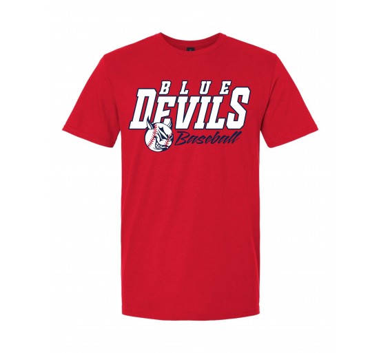 LP Blue Devils Baseball Gildan® - DryBlend® 50 Cotton/50 Poly Red T-Shirt
